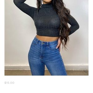 Turtle neck top- Burgundy and dark grey